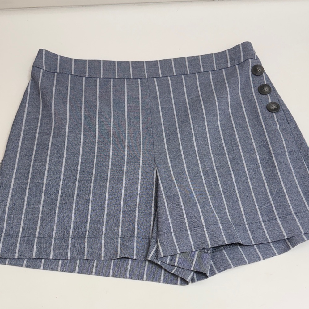 Ann Taylor Striped Navy Blue Women's Tailored Shorts
